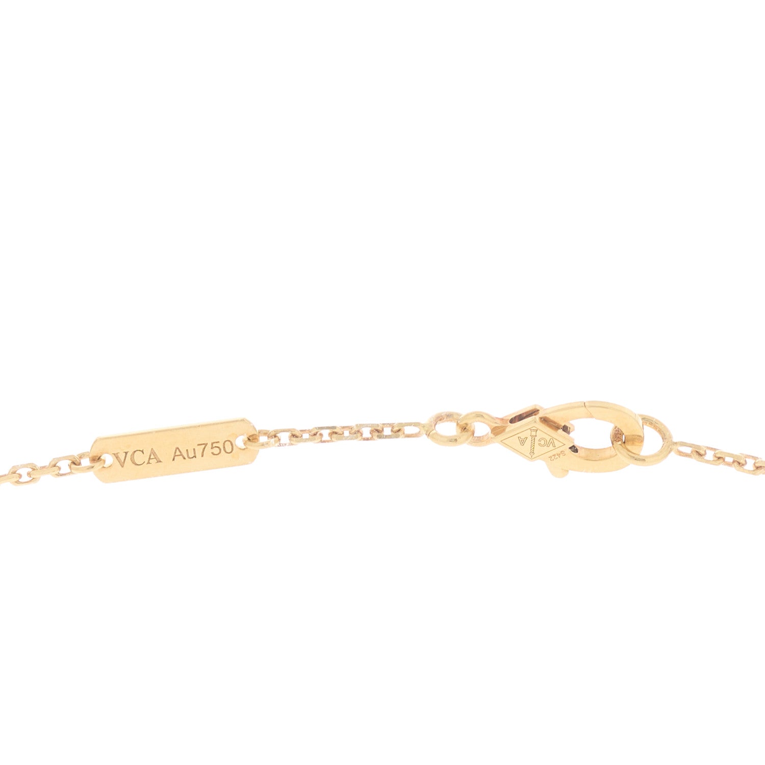 Van Cleef & Arpels 18K Yellow Gold Mother of Pearl Vintage Alhambra Pendant Necklace 4 of 6