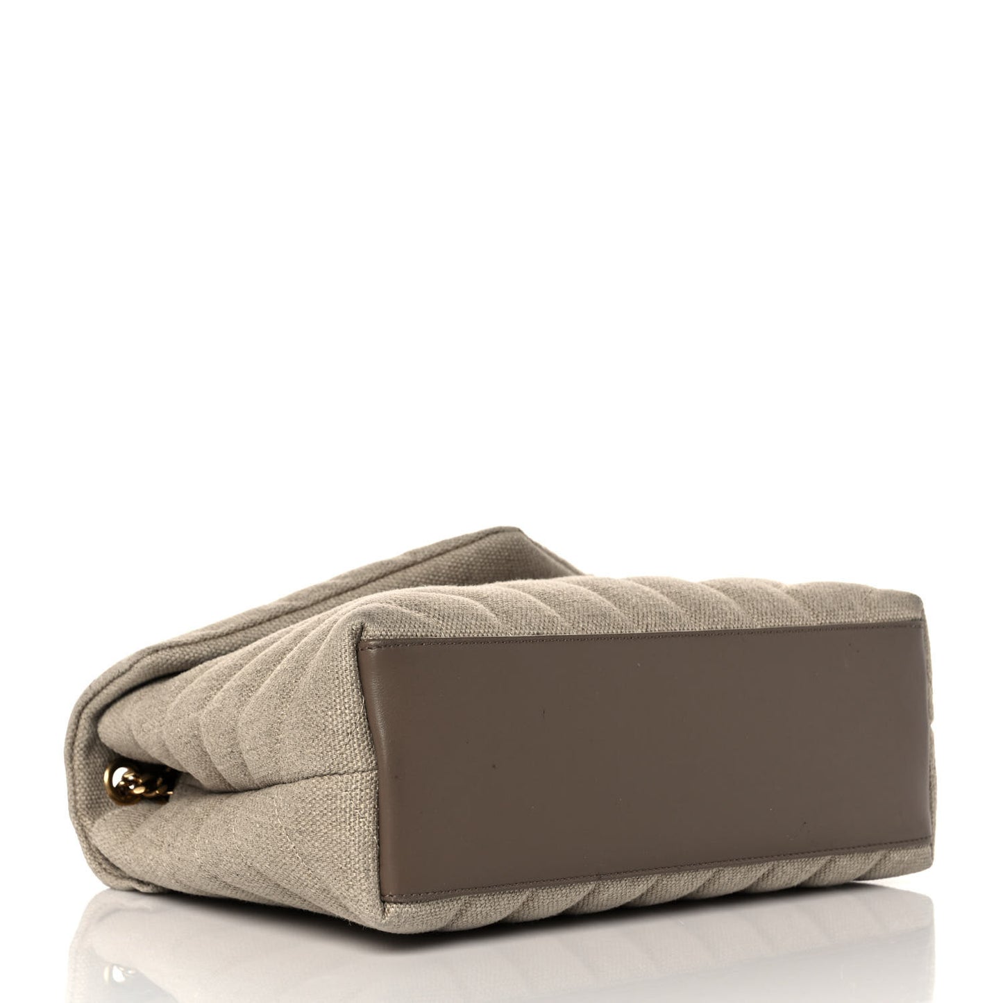 Linen Y Quilted Monogram Small Loulou Chain Satchel Natural Taupe