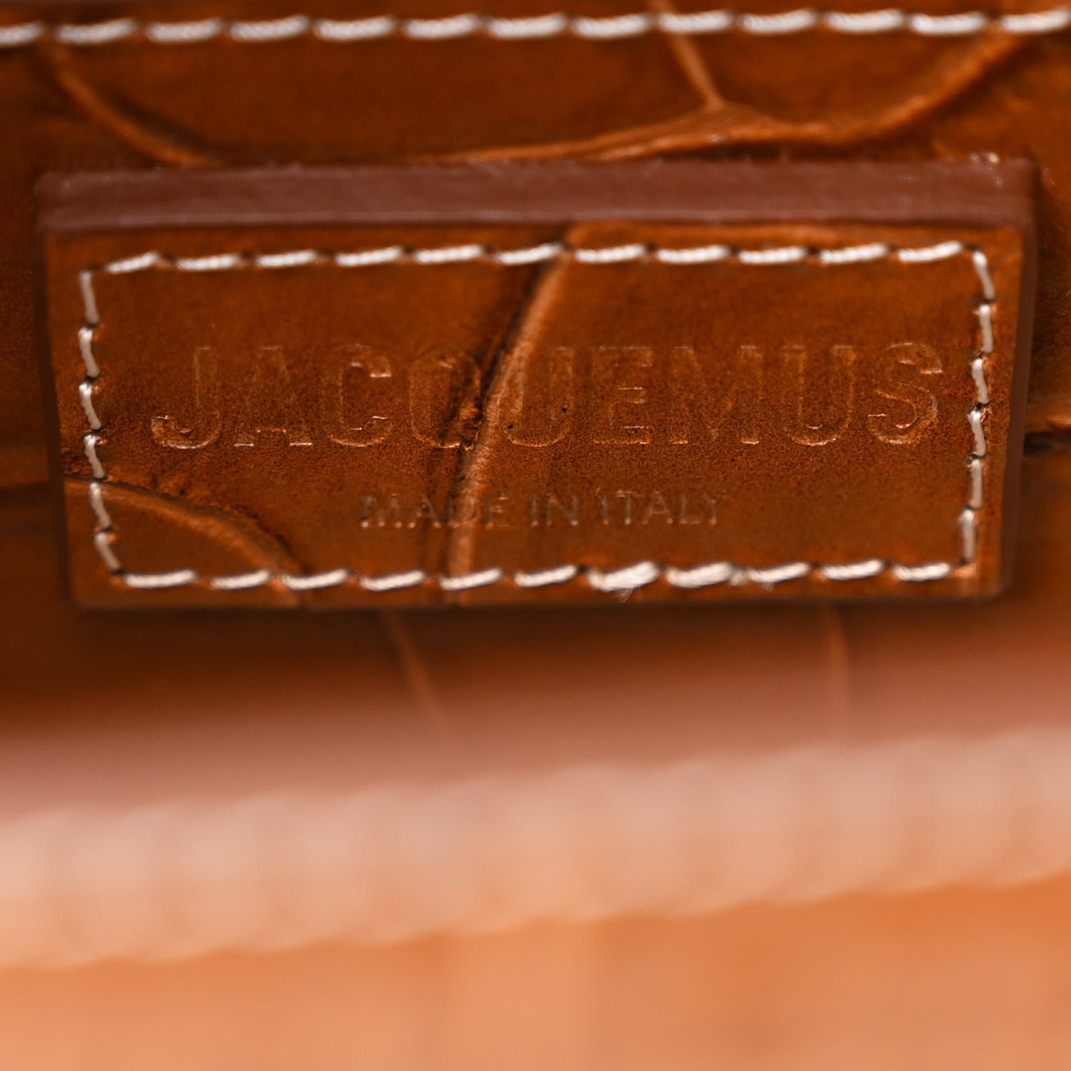 Jacquemus Calfskin Crocodile Embossed Le Grand Bambino Brown 6 of 11