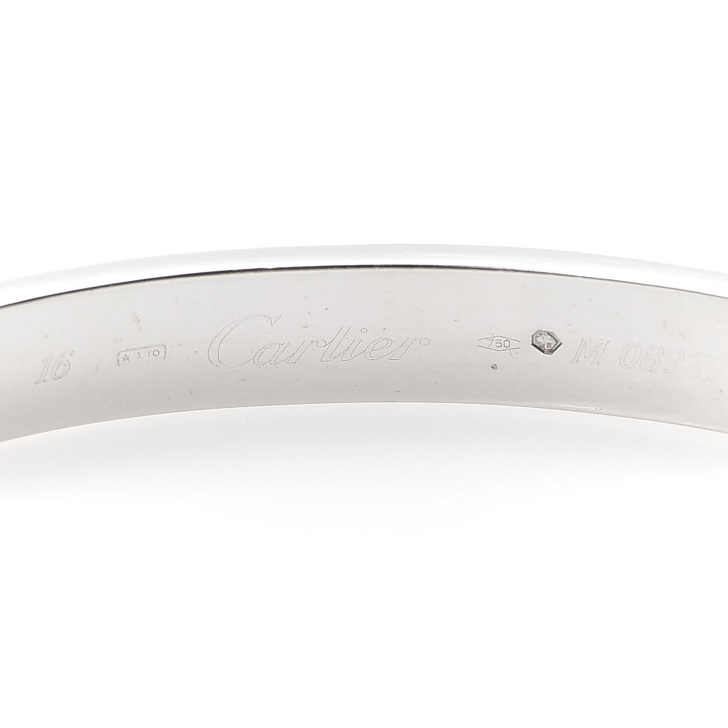 18K White Gold LOVE Bracelet 16