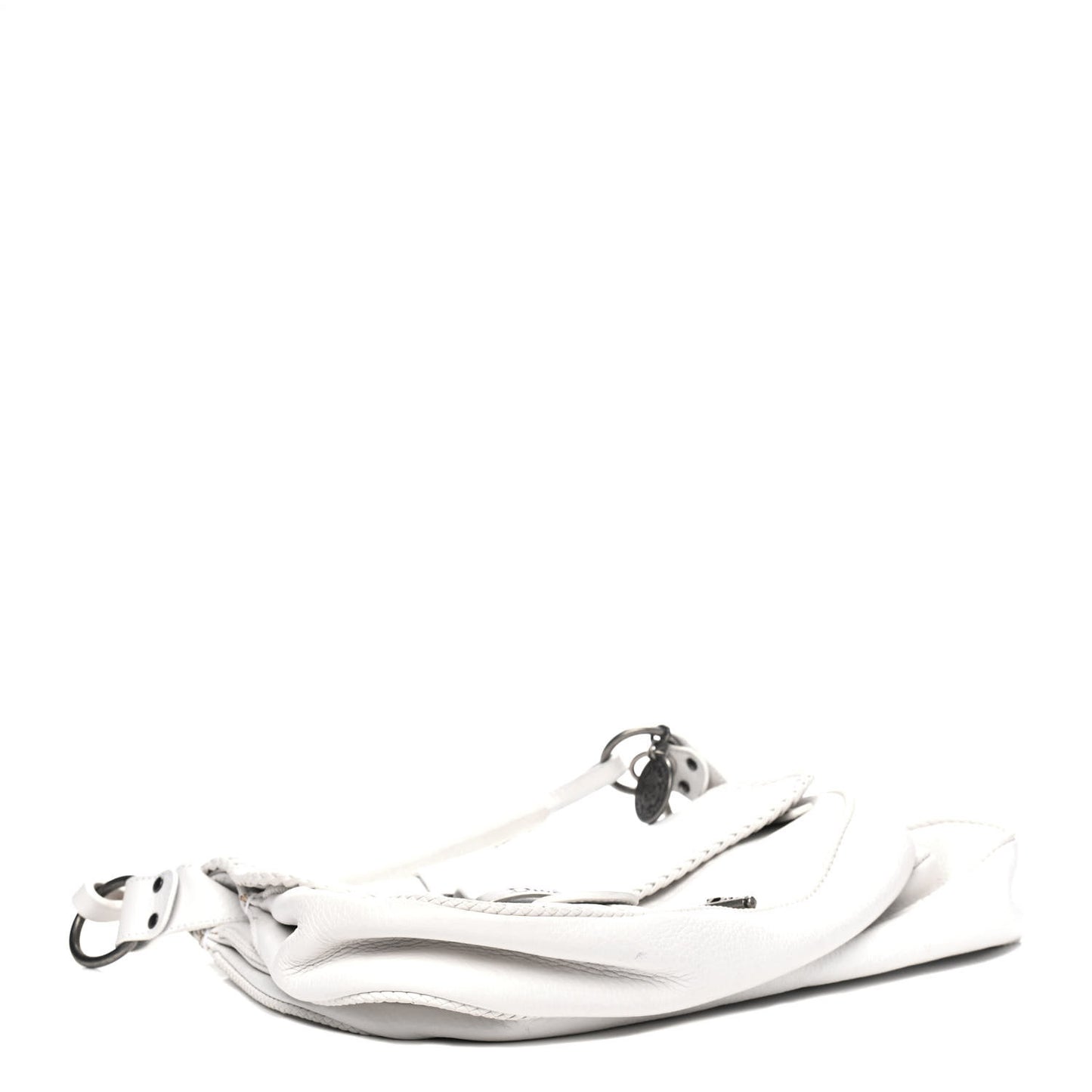 Calfskin Whipstitch Gaucho Double Saddle Bag White