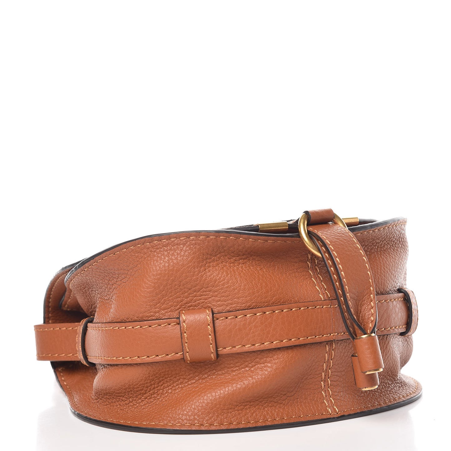 Calfskin Mini Marcie Round Crossbody Bag Tan