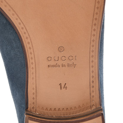 Gucci Suede Mens Fringe Horsebit Loafers 14 Gasoline 6 of 9