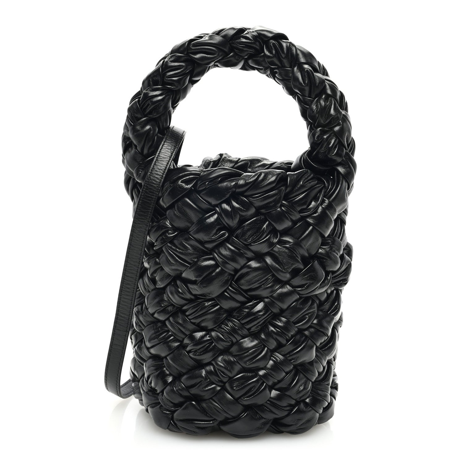 Bottega Veneta Calfskin Intrecciato Kalimero Bucket Bag Black 1 of 10