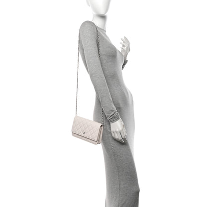 Chanel Caviar Quilted Wallet on Chain WOC White 2 of 12