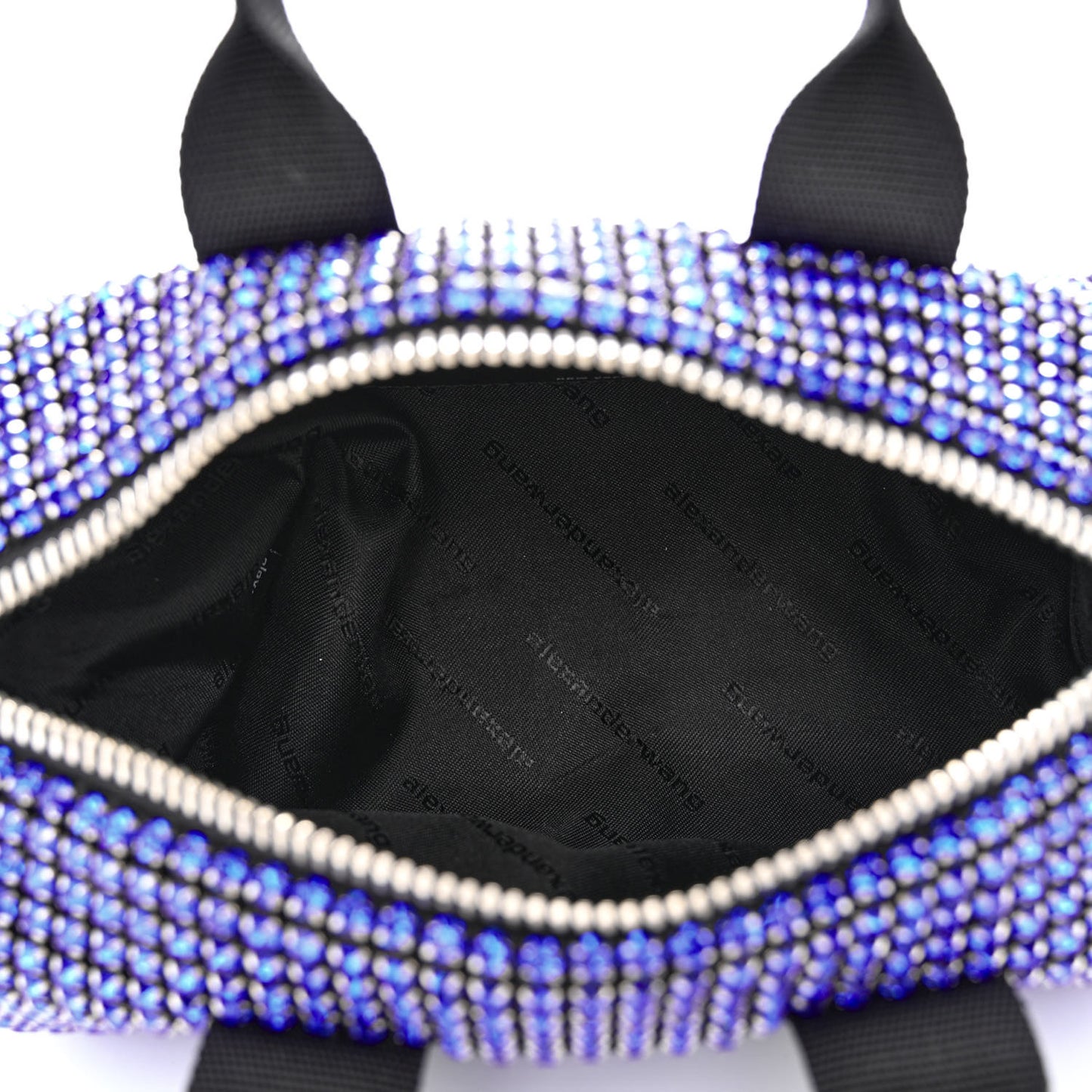 Mesh Crystal Rhinestone Mini Cruiser Duffle Cobalt