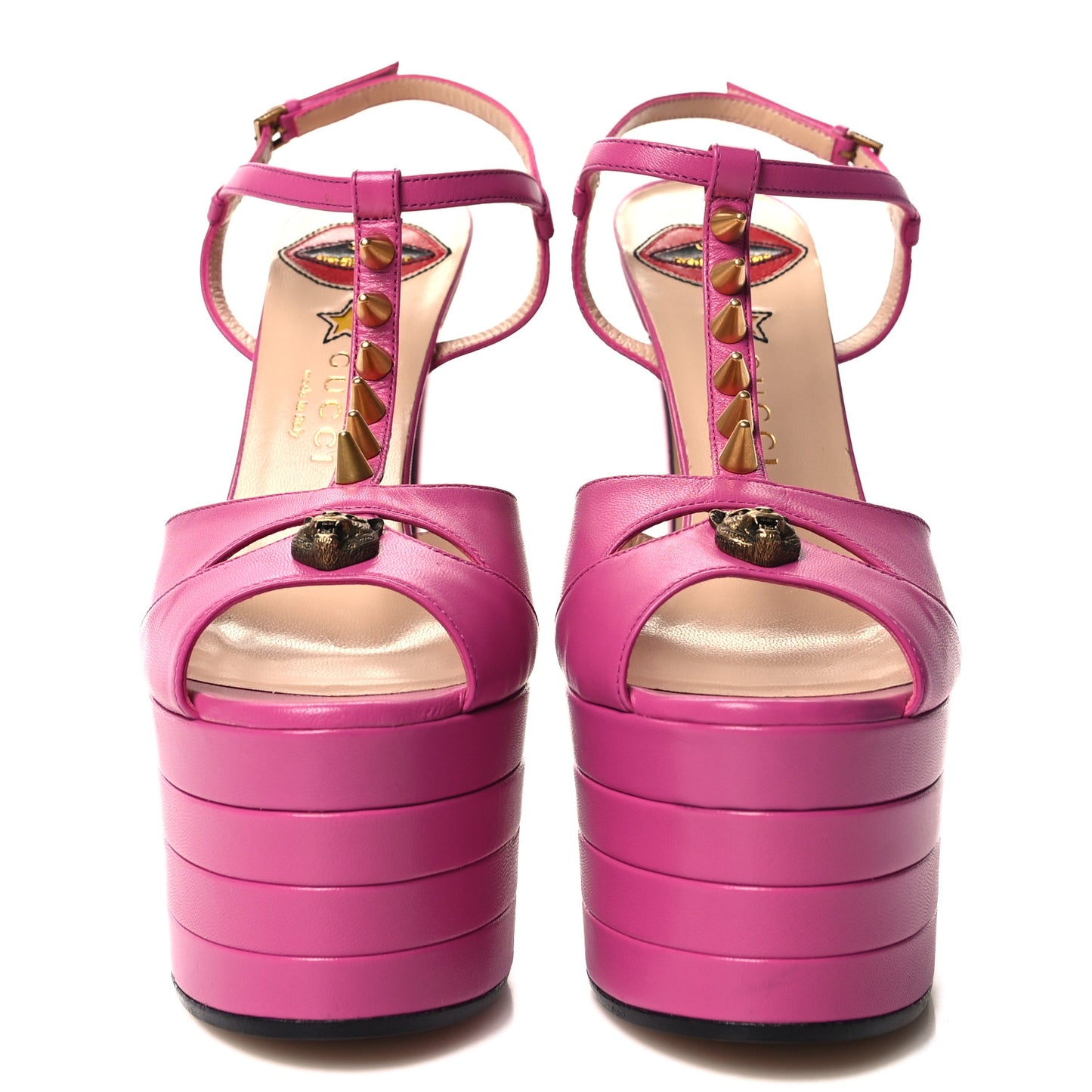 Malaga Kid Angel T-Strap Platform High Heel Sandals 37.5 Rododendro