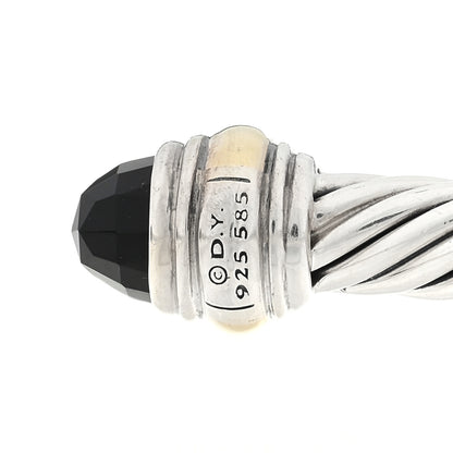David Yurman Sterling Silver 14K Yellow Gold Black Onyx 5mm Cable Classics Petite Color Bracelet 3 of 3
