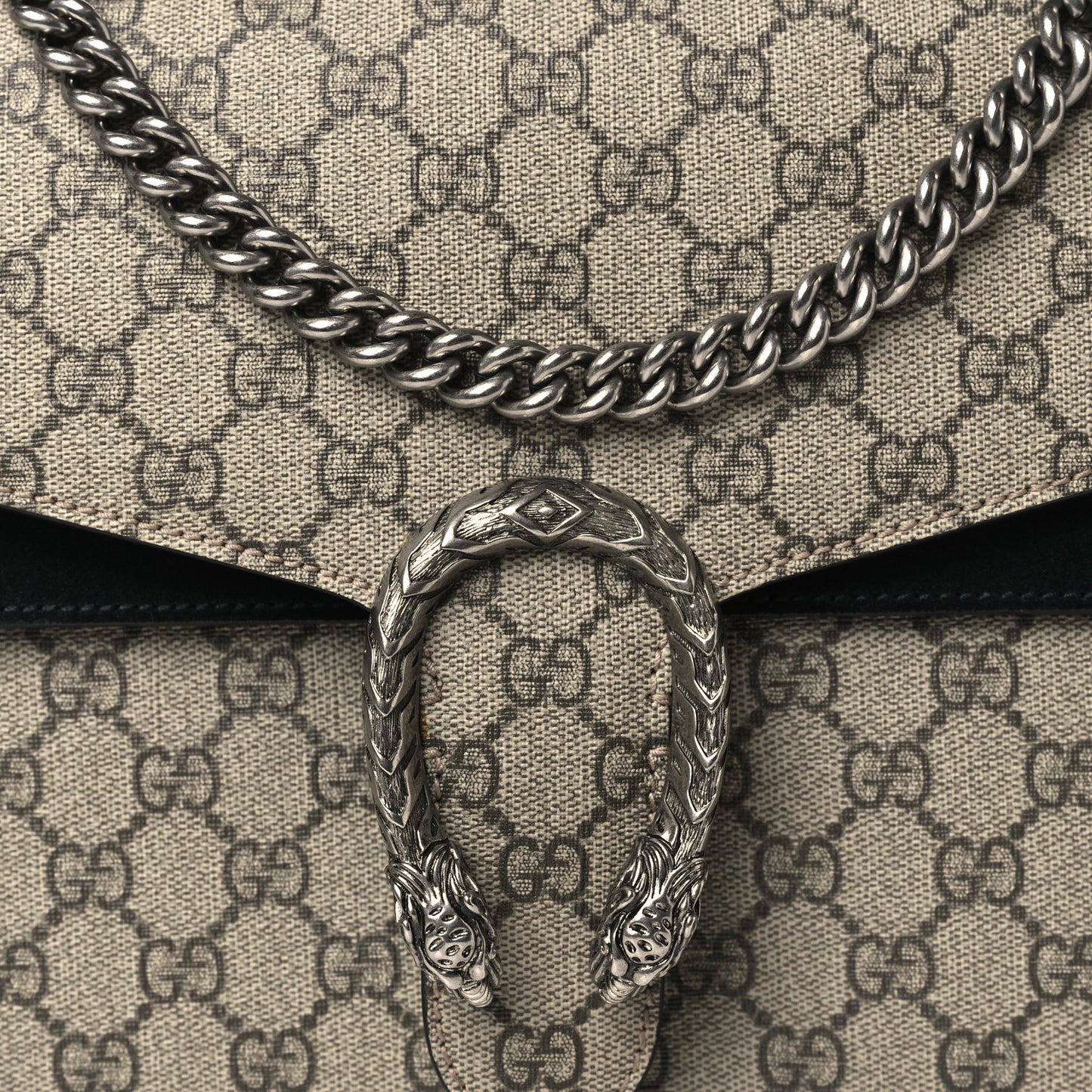 GG Supreme Monogram Medium Dionysus Shoulder Bag Black