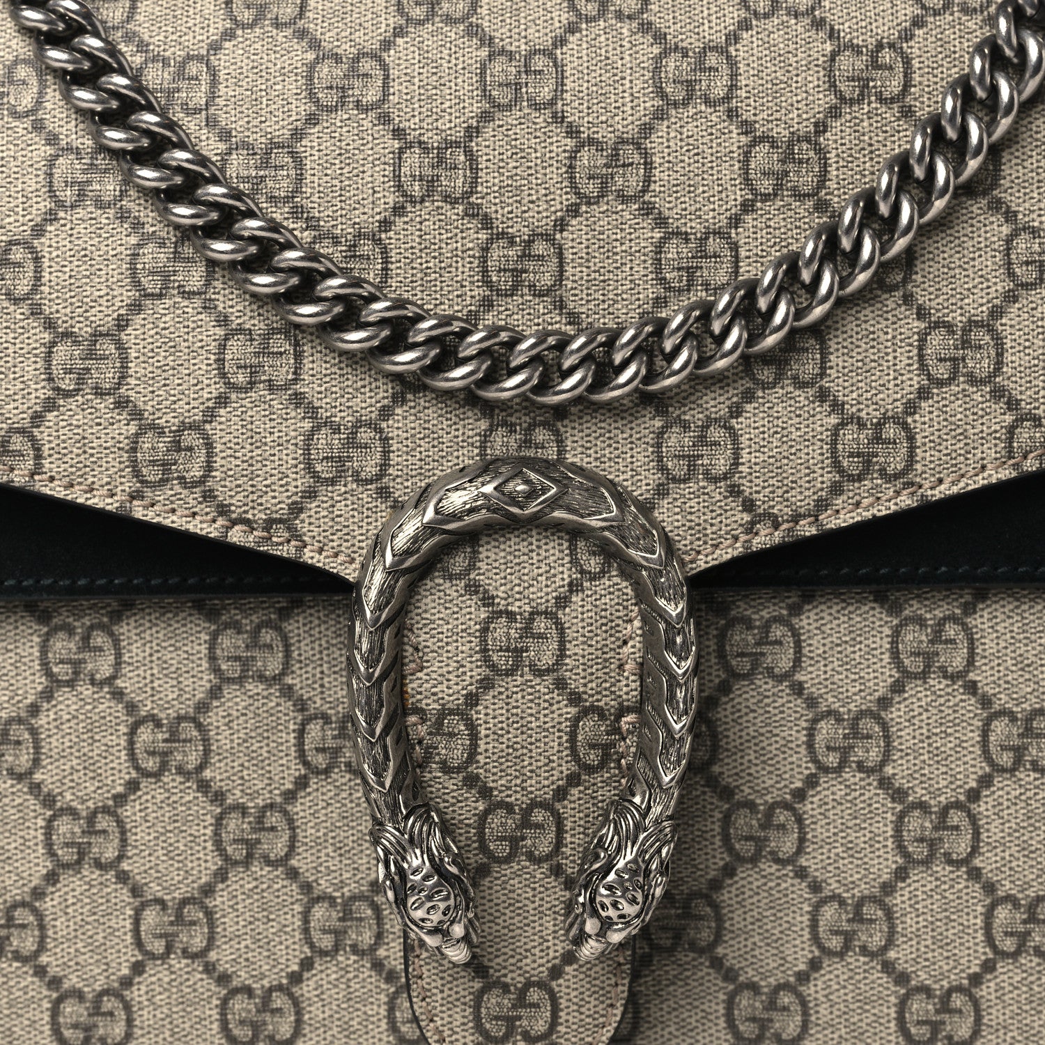 Gucci GG Supreme Monogram Medium Dionysus Shoulder Bag Black 8 of 10