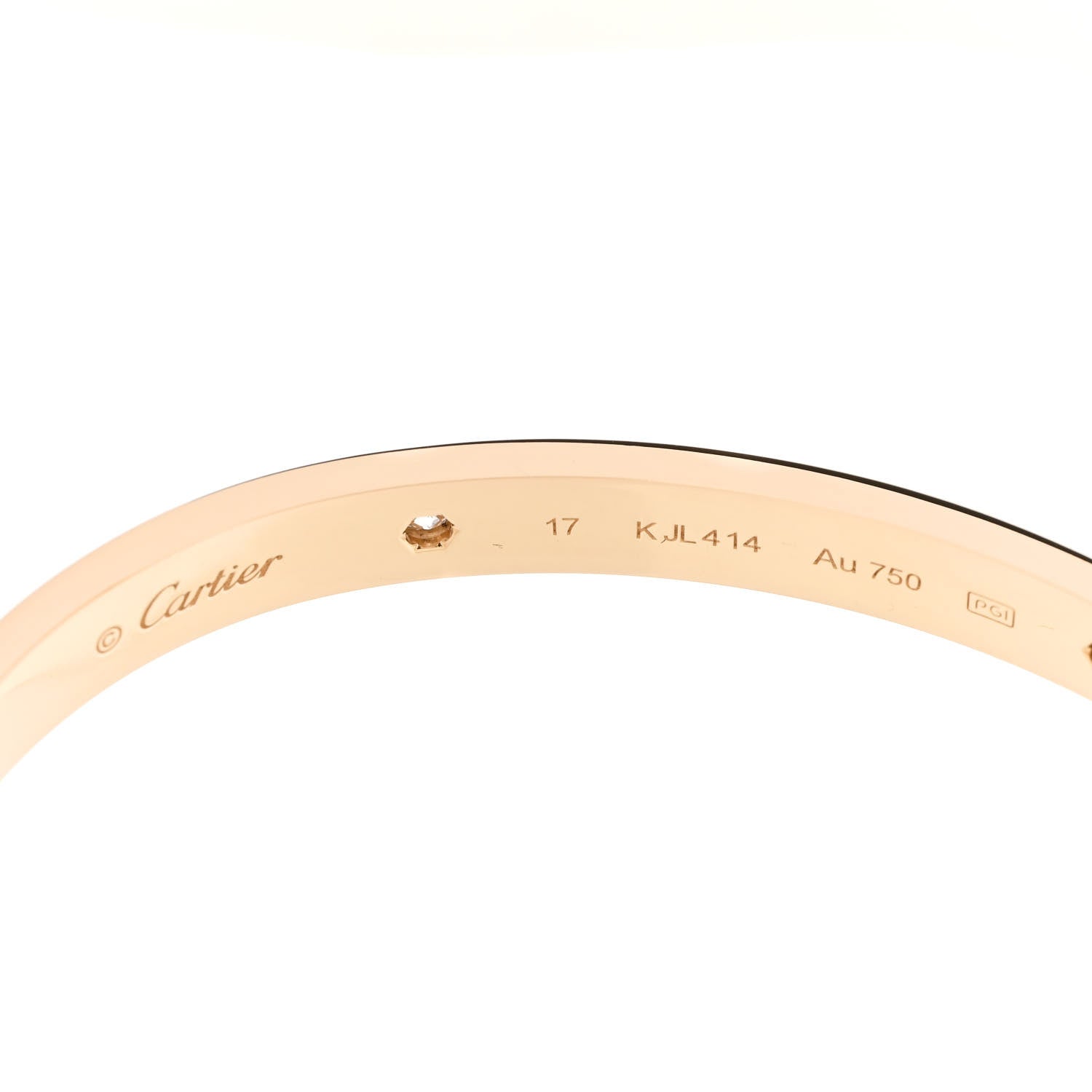 Cartier 18K Yellow Gold 4 Diamond LOVE Bracelet 17 6 of 8