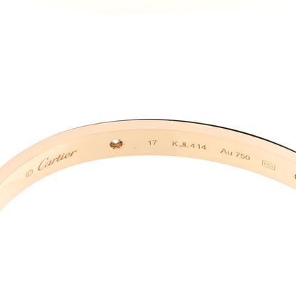 Cartier 18K Yellow Gold 4 Diamond LOVE Bracelet 17 6 of 8
