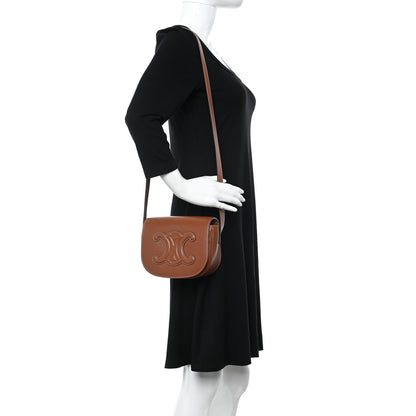 Celine Smooth Calfskin Cuir Triomphe Folco Crossbody Bag Tan 2 of 13