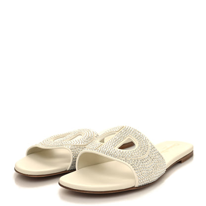 Christian Dior Crystal Calfskin D-Club Mule Sandal 39 White 3 of 9