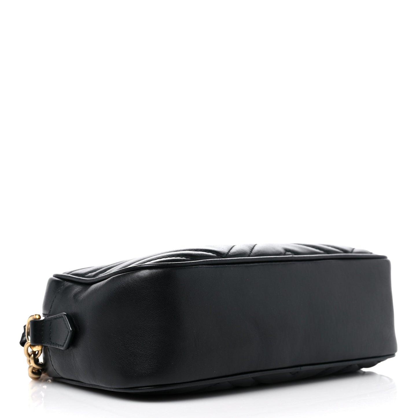 Calfskin Matelasse Small GG Marmont Chain Shoulder Bag Black