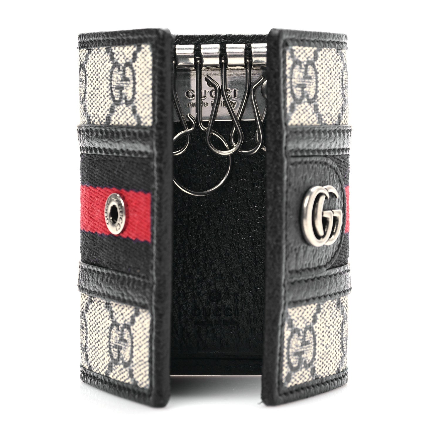 Gucci GG Supreme Monogram Web Ophidia 6 Key Holder Case Beige Blue 5 of 7