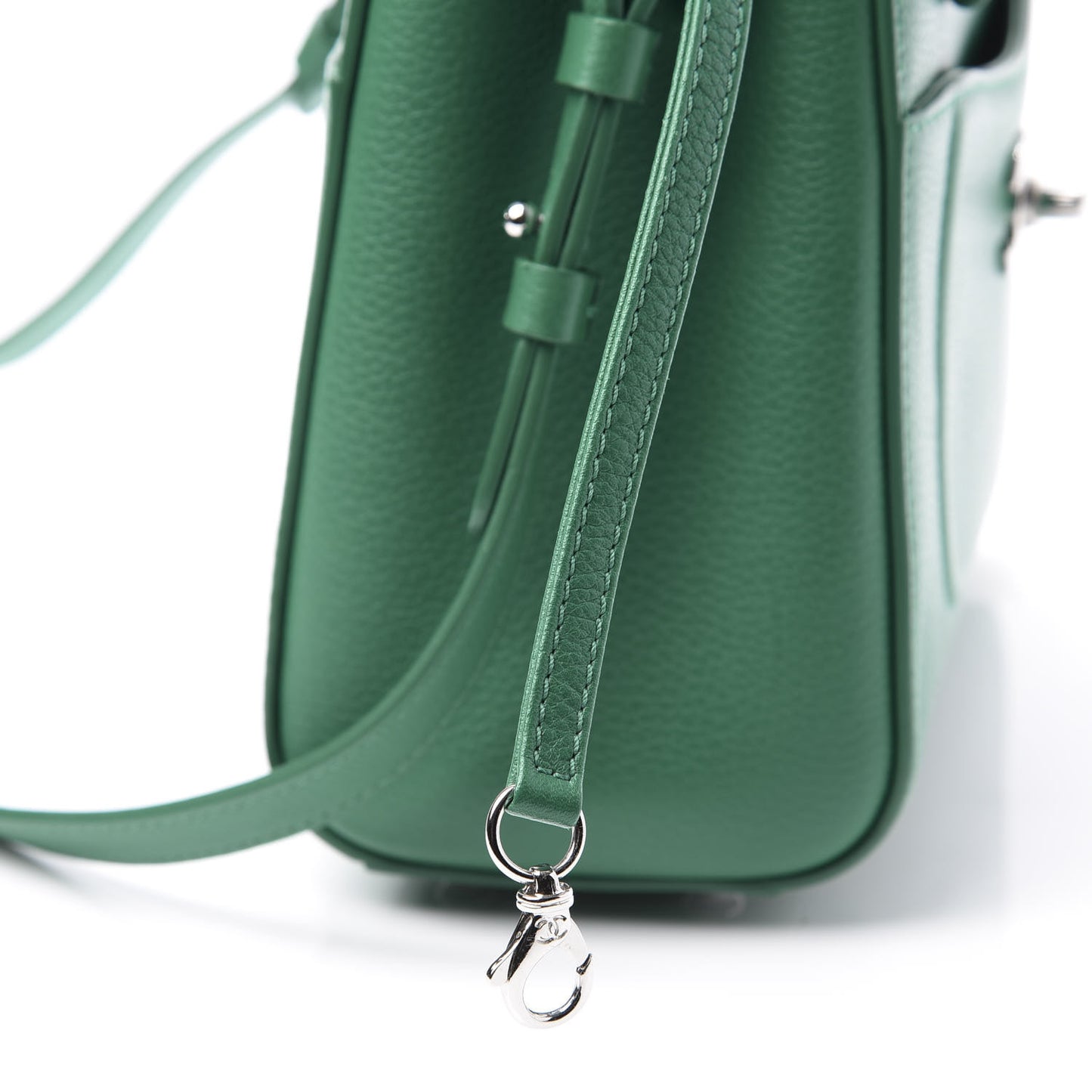 Grained Calfskin Mini Neo Executive Shopper Tote Green