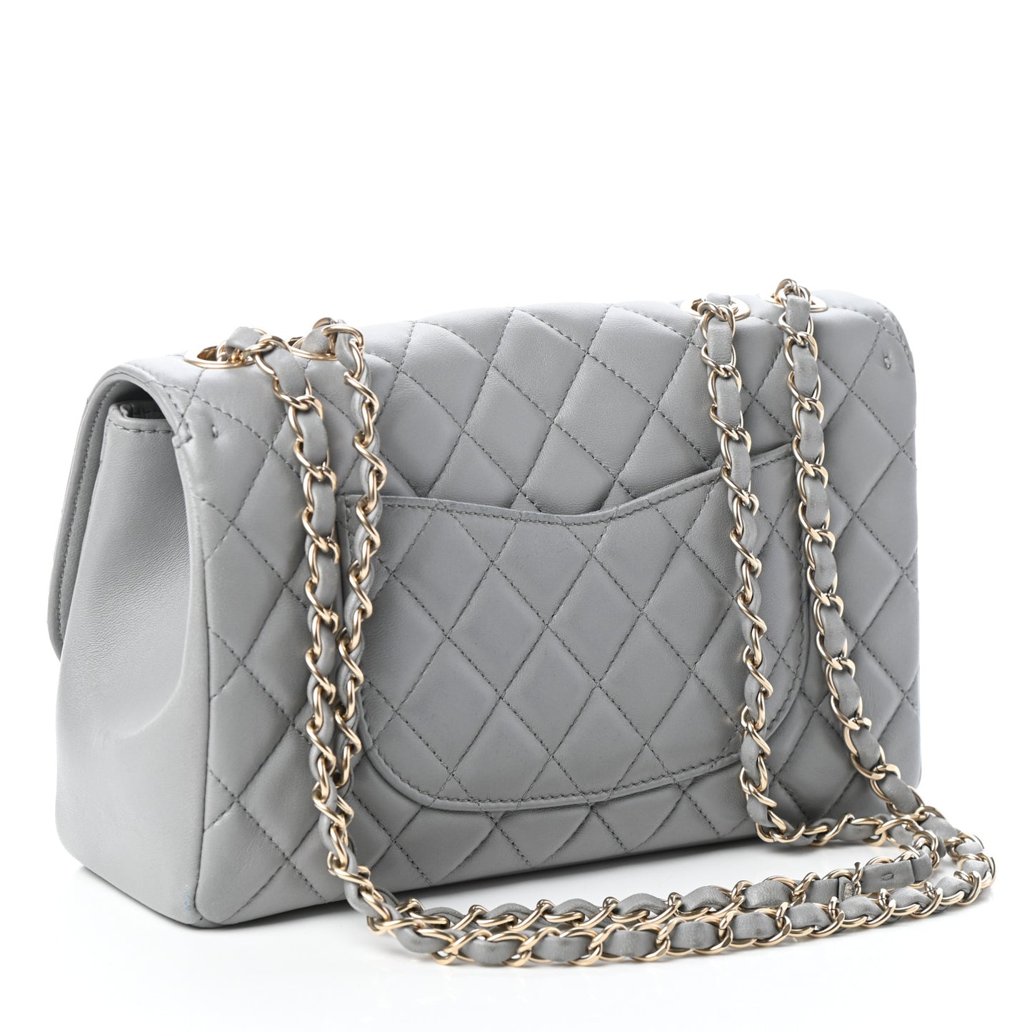 Lambskin Quilted Medium Mademoiselle Chic Flap Gris