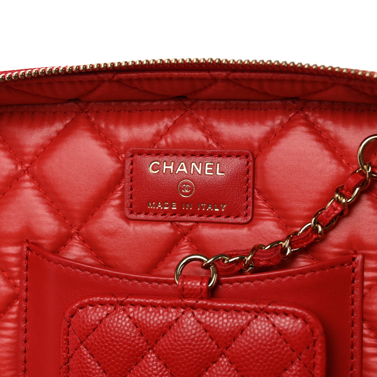 Chanel Caviar Quilted Large Vanity Pouch Red 6 of 9