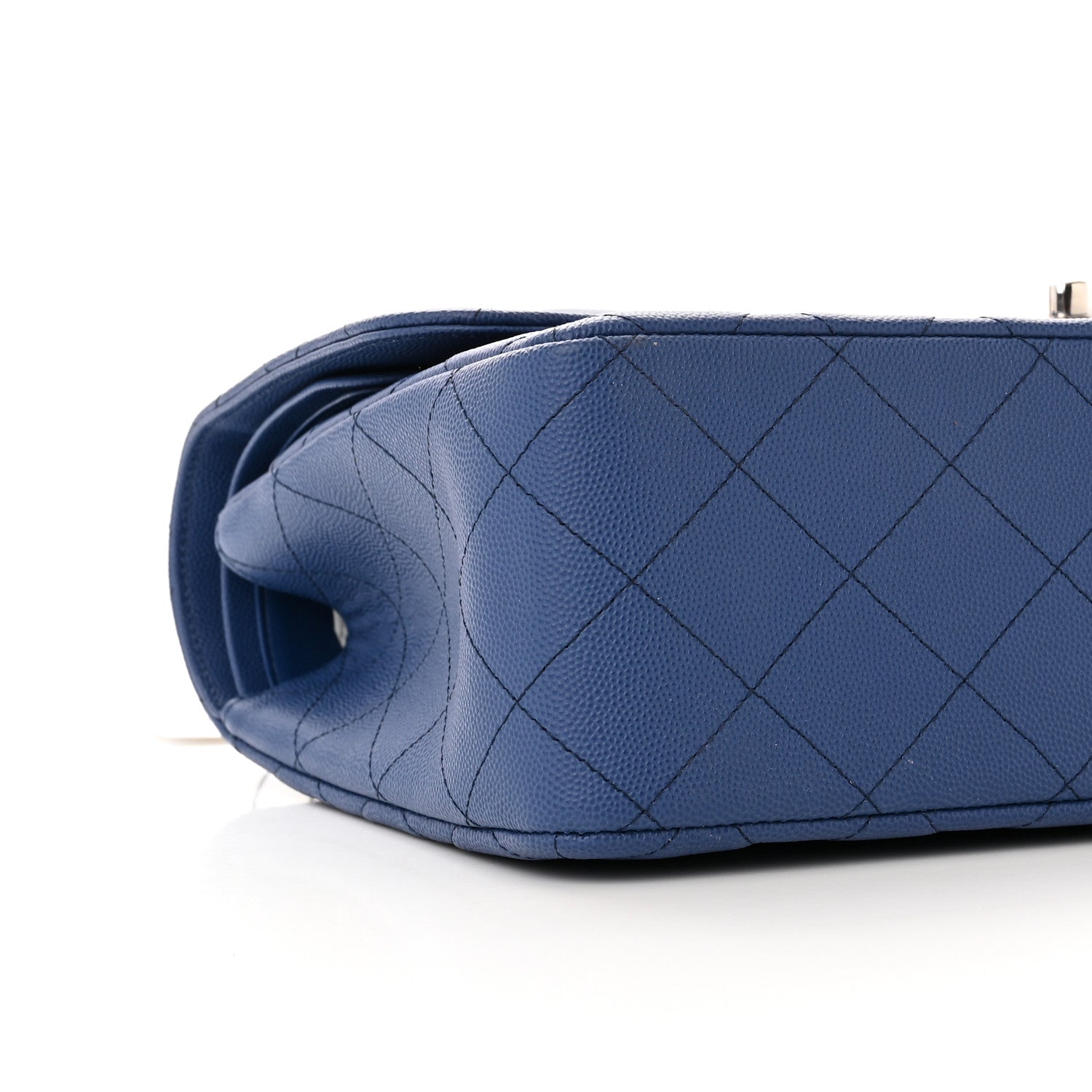 Chanel Caviar Quilted Jumbo Double Flap Blue 9 of 10