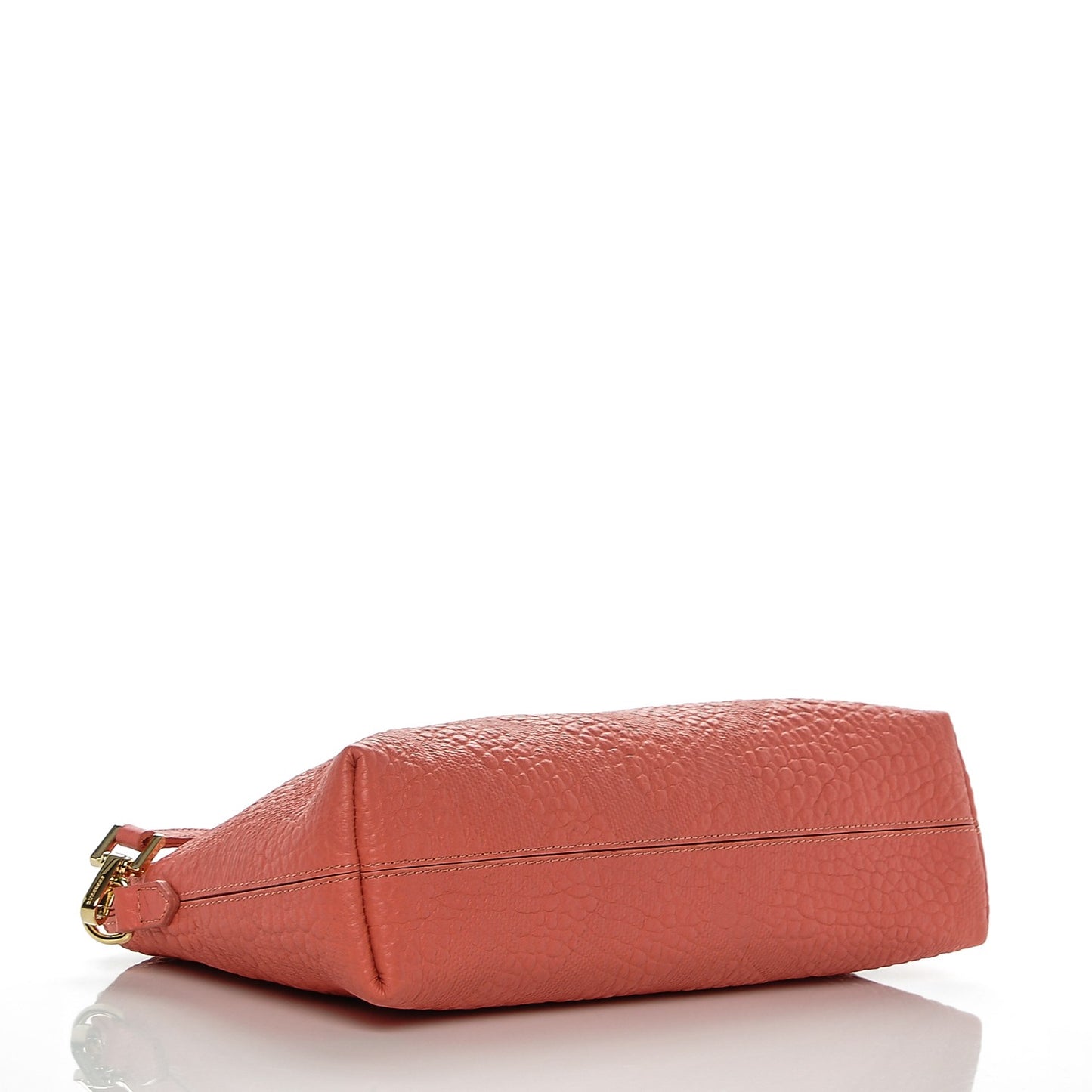 Signature Grain Calfskin Check Embossed Small Chichester Crossbody Clutch Bag Rose Pink