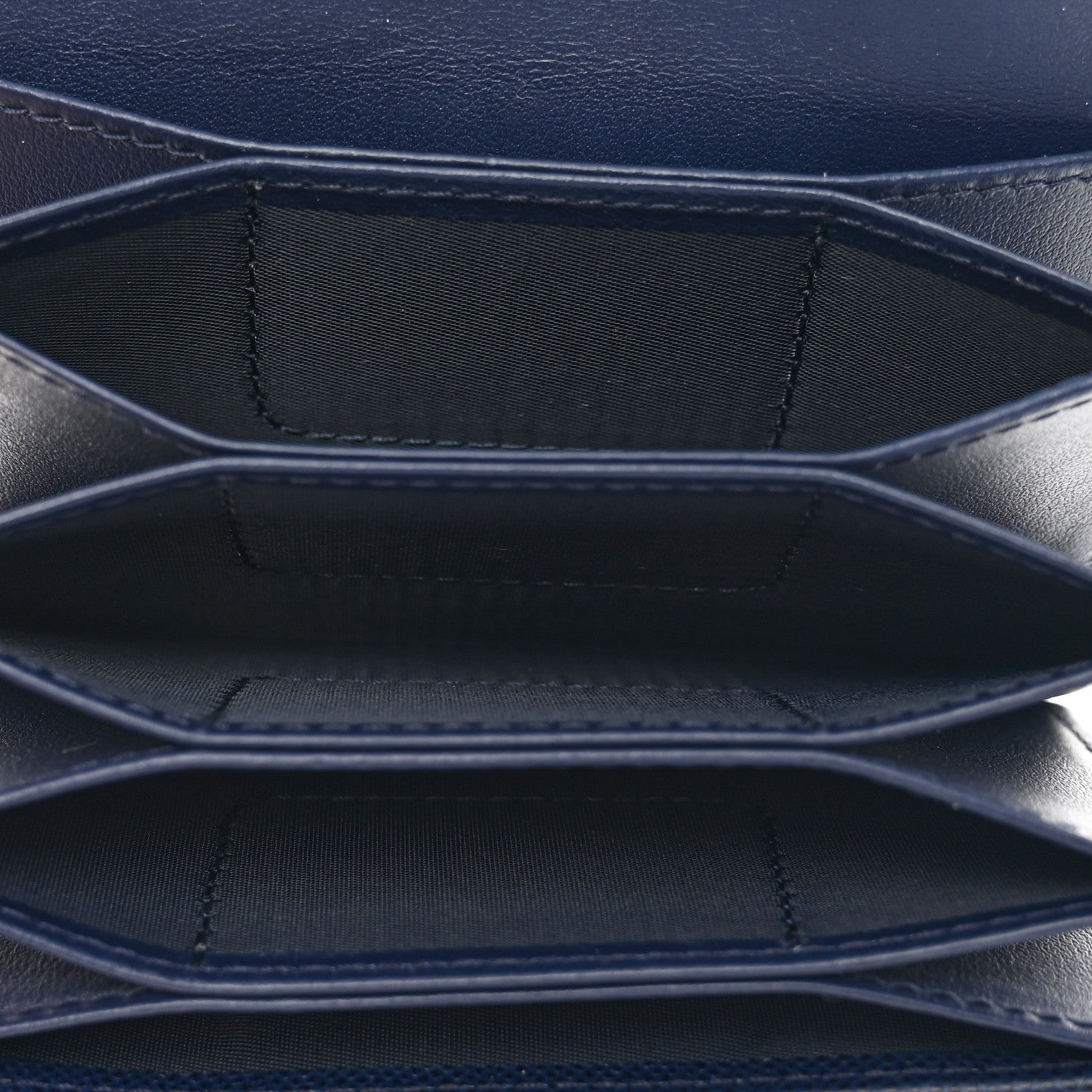 Christian Dior Grained Calfskin Turn Me Envelope Gusseted Card Holder Navy 5 of 8