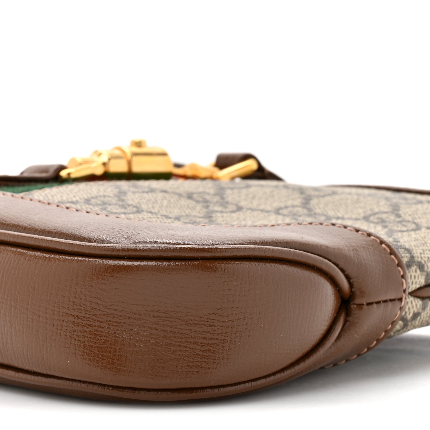 Gucci GG Supreme Monogram Azalea Calfskin Web Mini Jackie 1961 Hobo Beige Ebony Brown Sugar 9 of 14