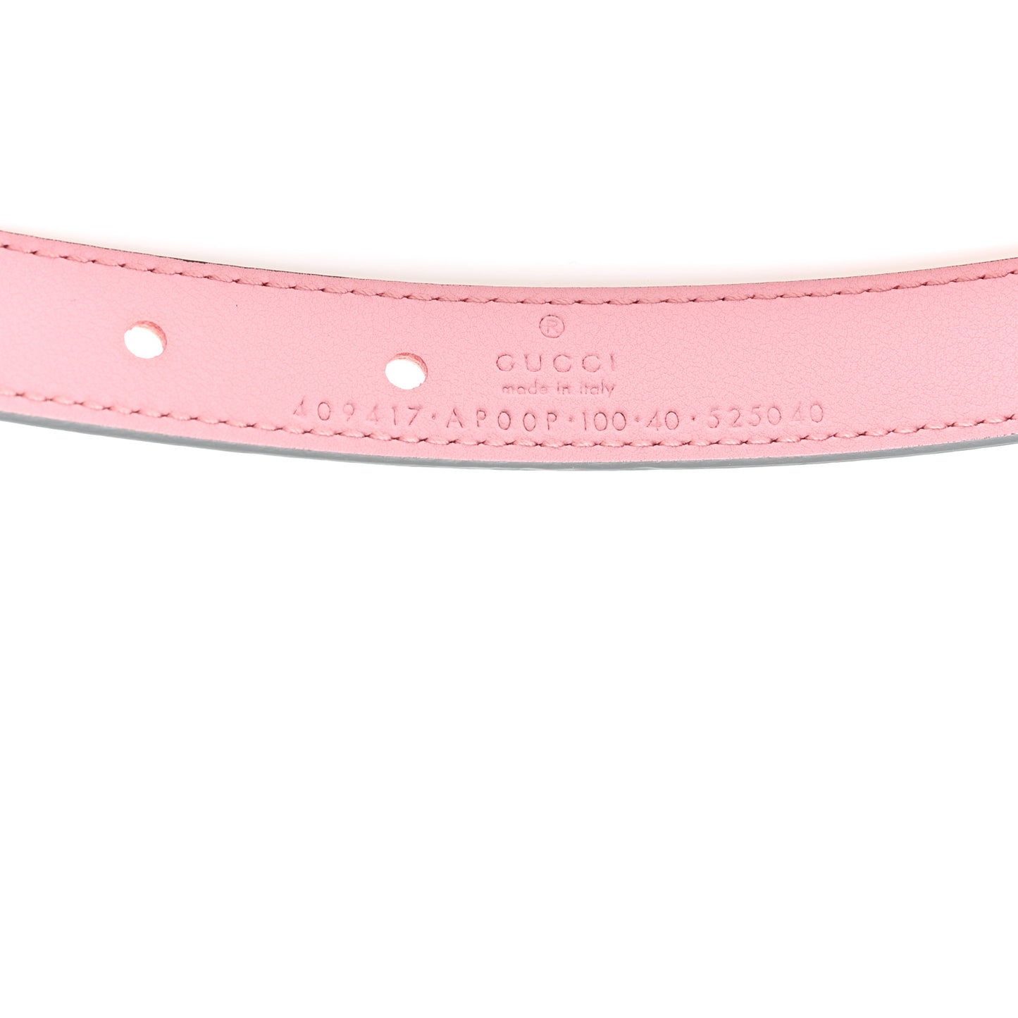 Moon Calfskin Palladium Double G 20mm Belt 100 40 Wild Rose