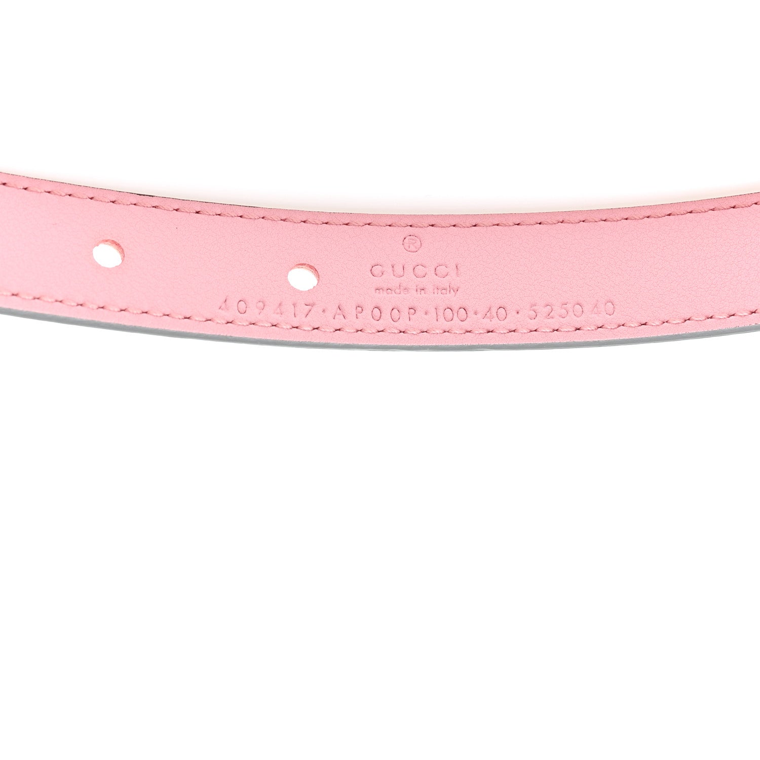 Gucci Moon Calfskin Palladium Double G 20mm Belt 100 40 Wild Rose 3 of 4