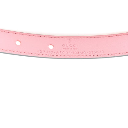 Gucci Moon Calfskin Palladium Double G 20mm Belt 100 40 Wild Rose 3 of 4