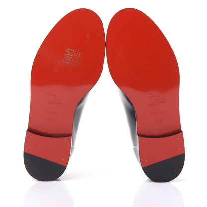 Christian Louboutin Calfskin Women Mocalaureat Tromp L'oeil Loafers 34.5 Black 5 of 8