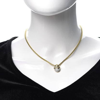 David Yurman 18K Yellow Gold Diamond Acorn Necklace 2 of 5