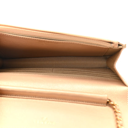 Chanel Metallic Calfskin Quilted Wallet On Chain WOC Gold 4 of 11