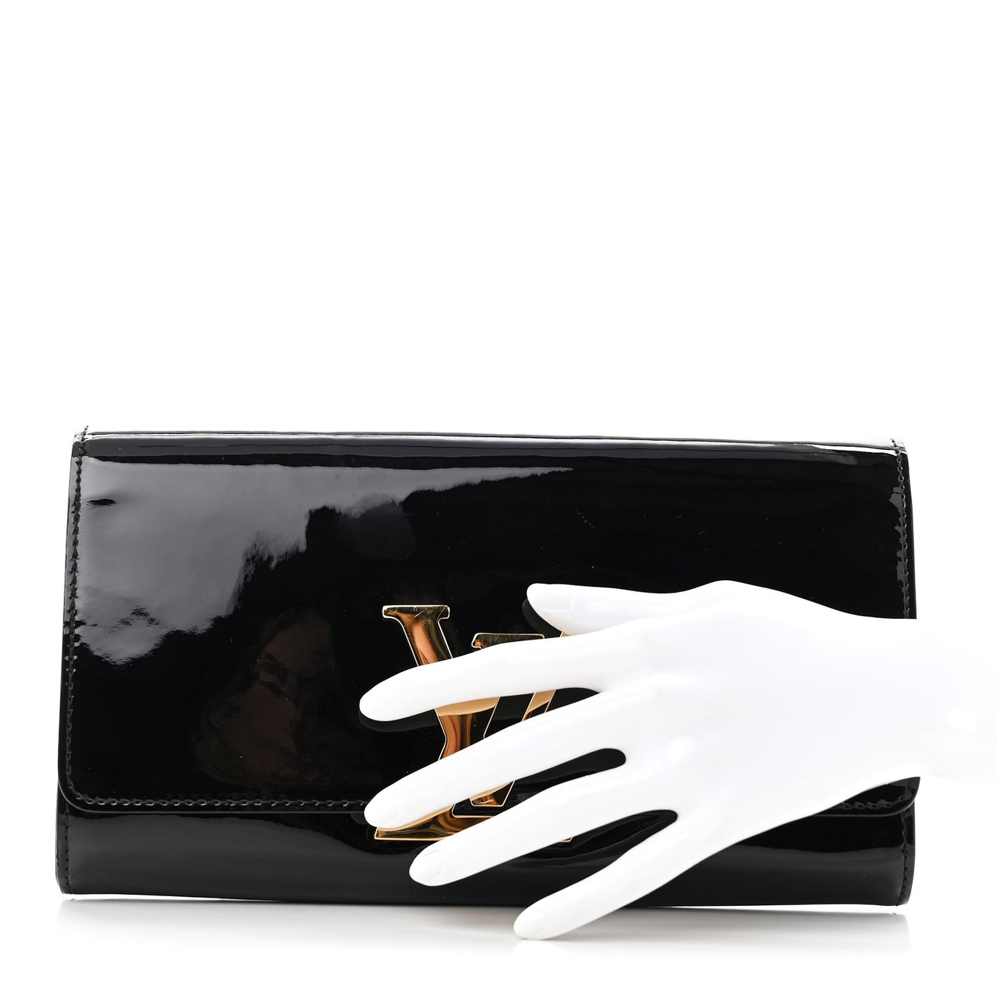 Patent Louise Clutch Black