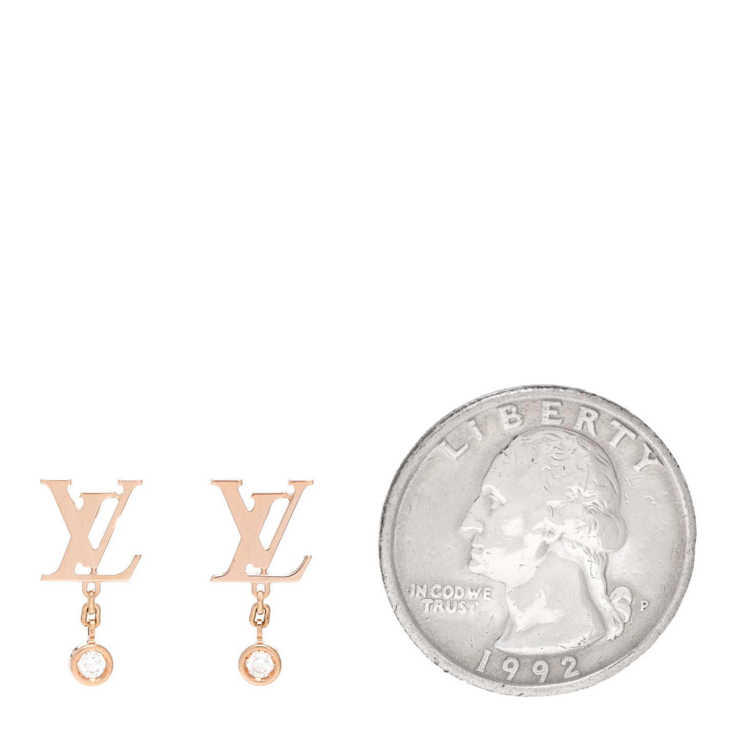 18K Pink Gold Diamond Idylle Blossom LV Stud Earrings