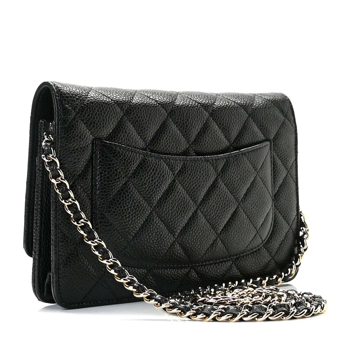 Caviar Quilted Wallet On Chain WOC Black