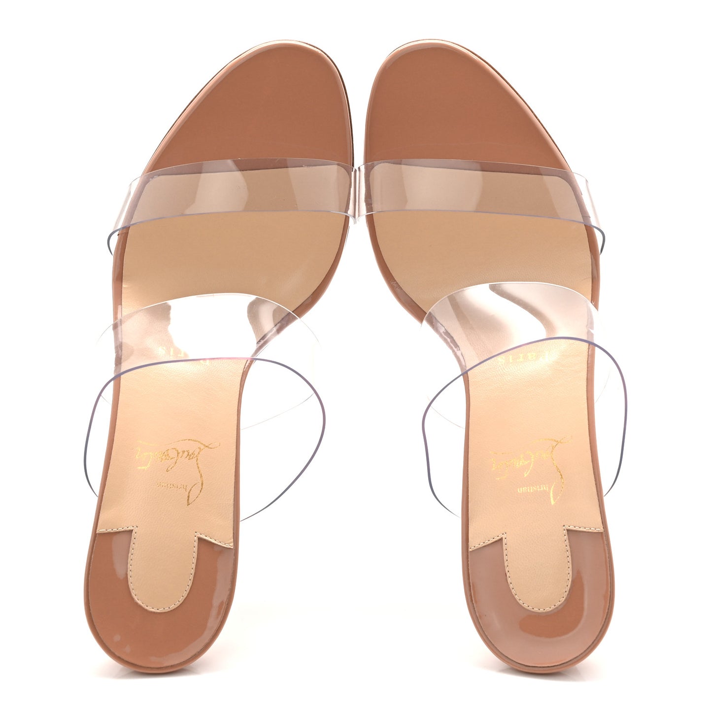 Patent PVC Just Nothing 85 Slide Sandals 40 Nude