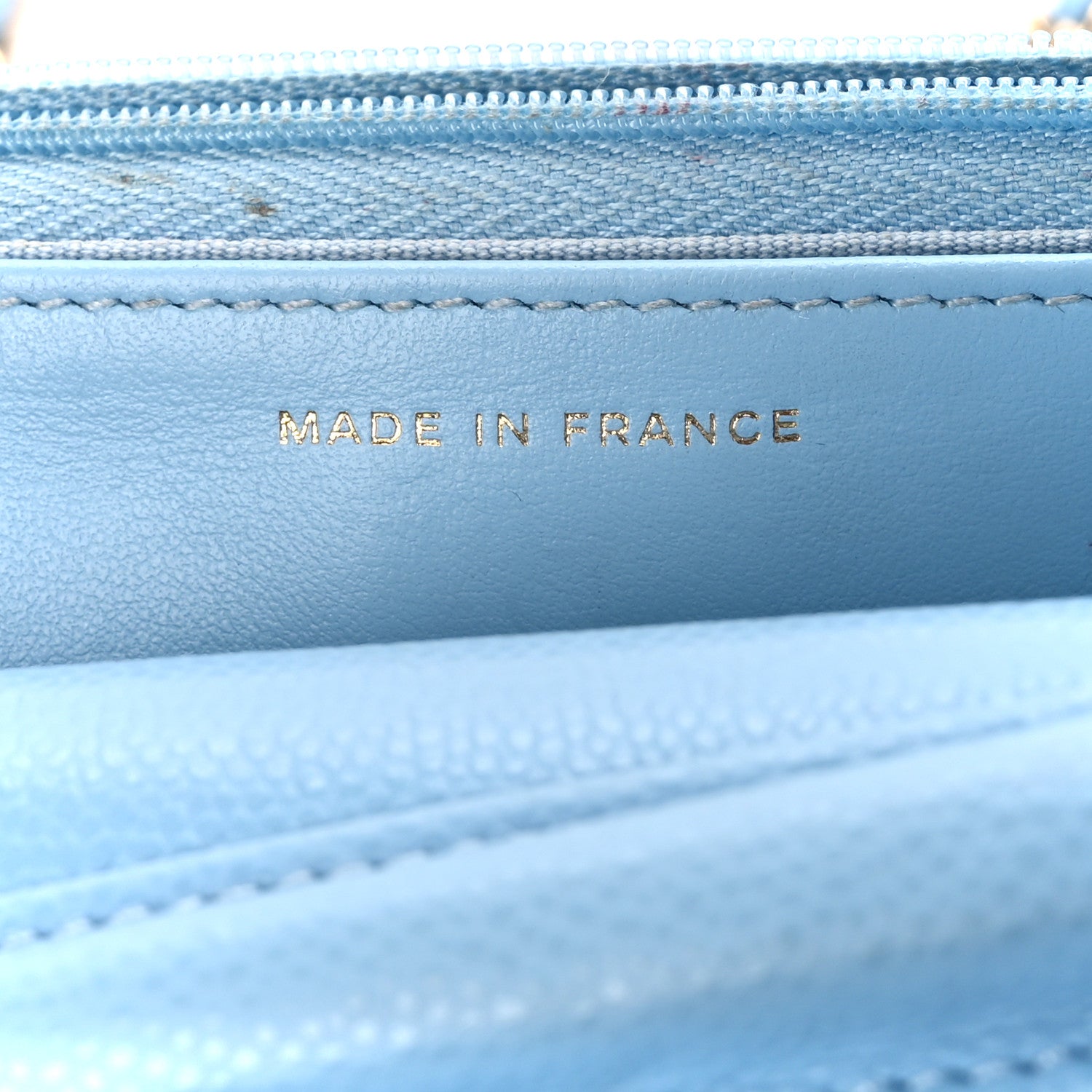 Chanel Caviar Quilted Wallet on Chain WOC Light Blue 7 of 11
