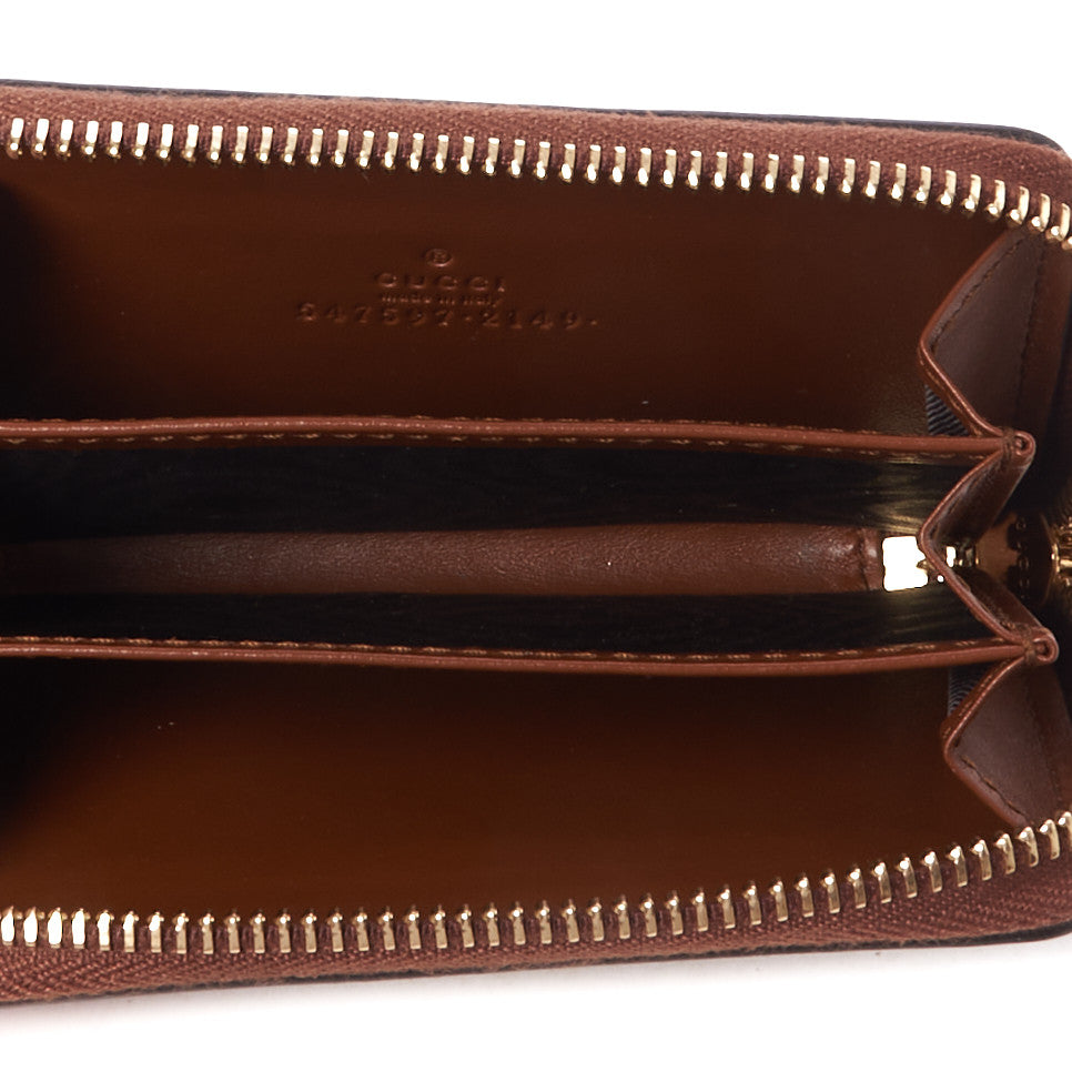 Plutone Calfskin Logo Zip Around Card Case Cuir