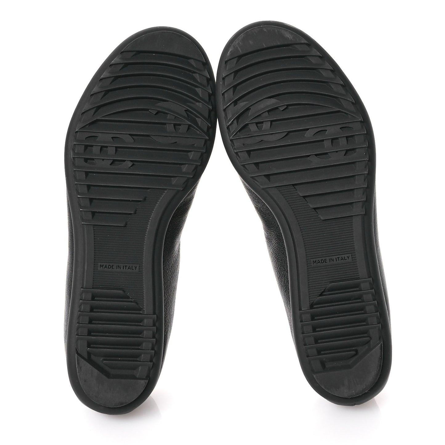 Lambskin Cap Toe CC Mary Jane Flats 36.5 Black