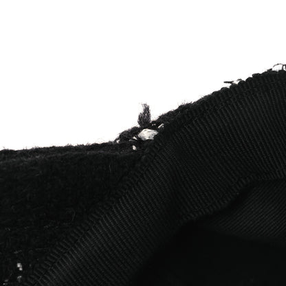 Chanel Tweed Cap Hat M Black White 10 of 10