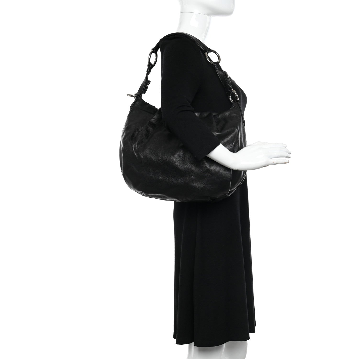 Prada Soft Calf Hobo Black 3 of 13
