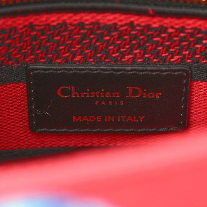 Christian Dior Canvas Embroidered Flower Pop Medium Lady D-Lite Red Pink 6 of 13