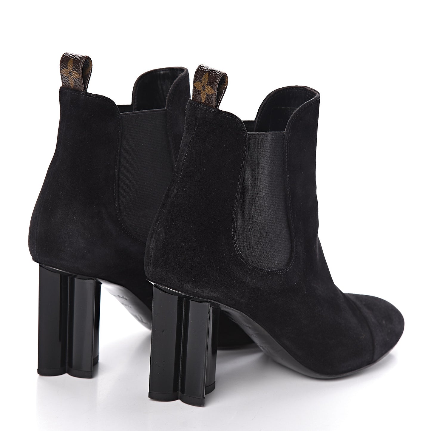 Suede Monogram Uniformes Cap Toe Chelsea 80mm Ankle Boots 36.5 Black