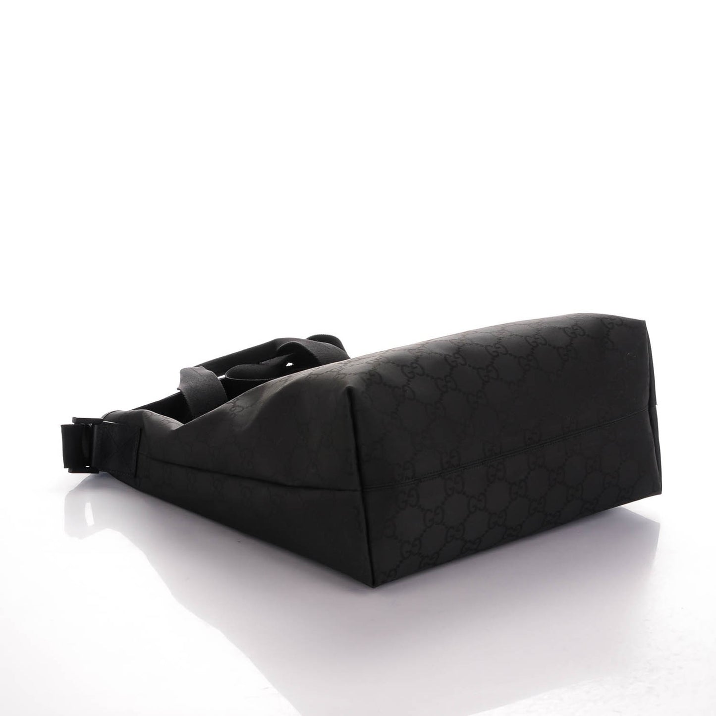 Nylon Monogram Large Web Handle Vertical Tote Black
