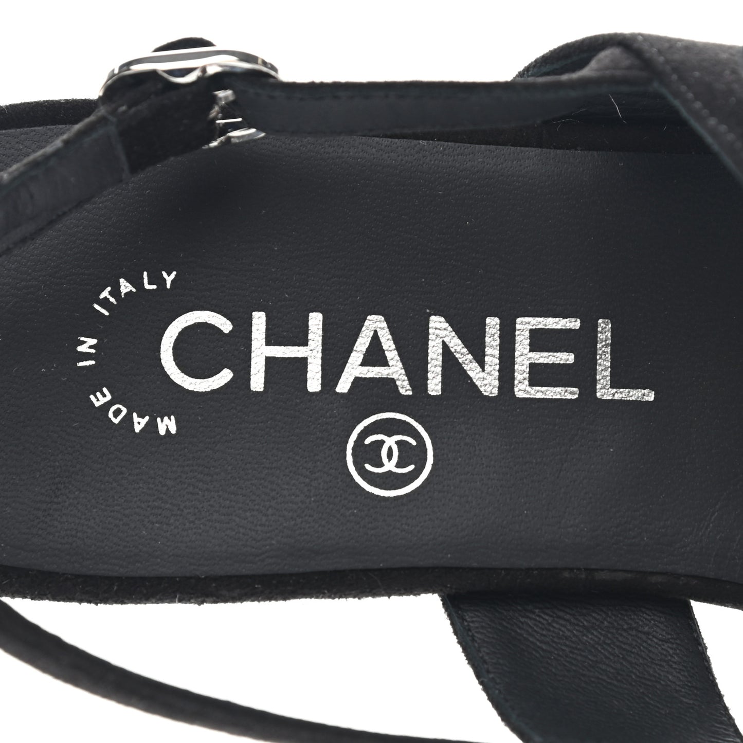 Suede CC Thong Sandals 38 Black