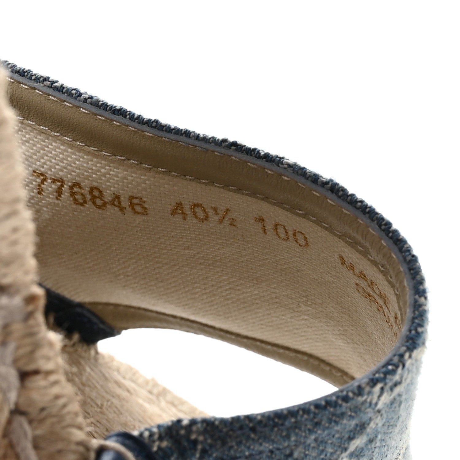 Gucci New Denim GG Monogram Pilar Ankle Wrap Espadrille Wedge Sandals 40.5 Light Blue 8 of 9
