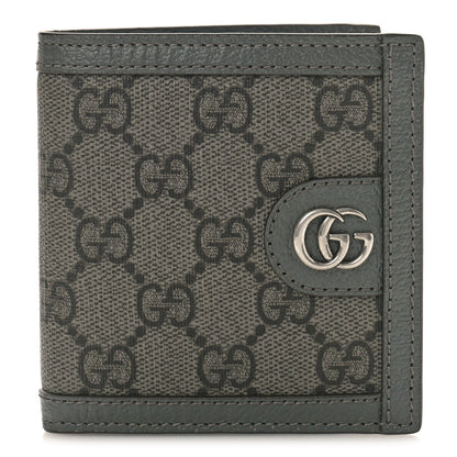 Gucci GG Supreme Monogram Calfskin Ophidia Bi-Fold Wallet Grey 1 of 8