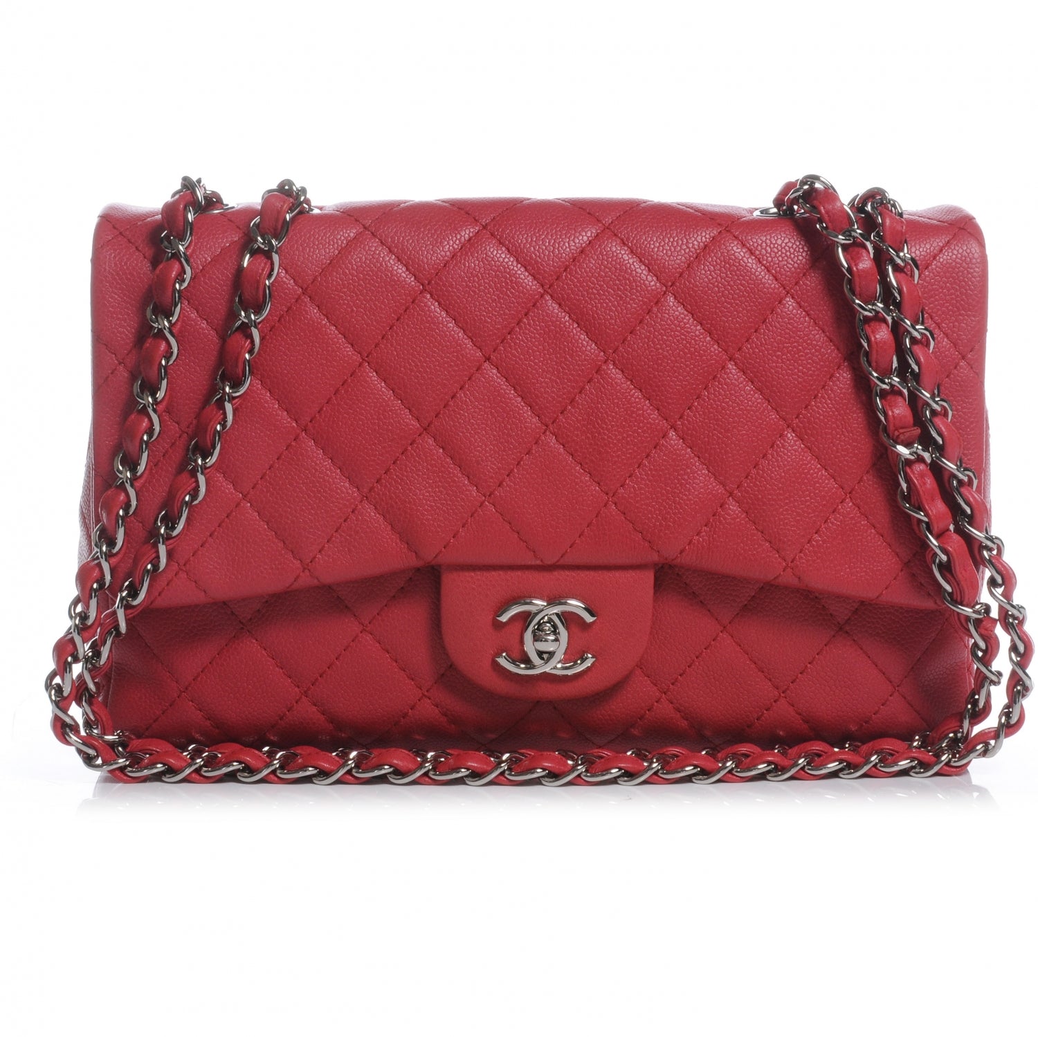 Chanel Washed Caviar Jumbo Single Flap Fuchsia 1 of 9
