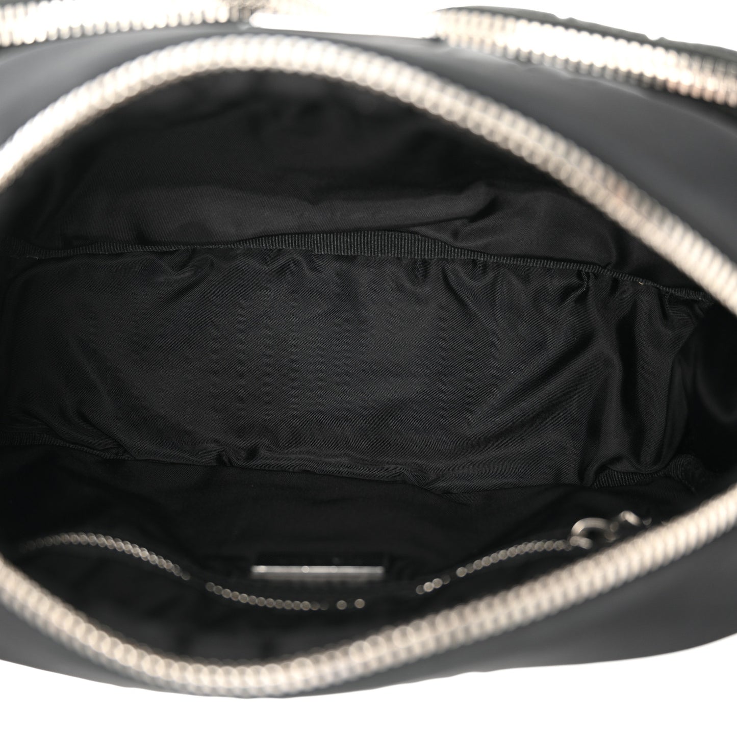 Tessuto Nylon Pocket Cargo Shoulder Bag Black White